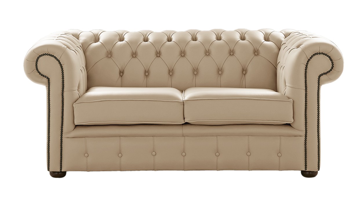 Product photograph of Chesterfield 2 Seater Shelly Stone Leather Sofa Settee Bespoke In Classic Style from Chesterfield Sofas