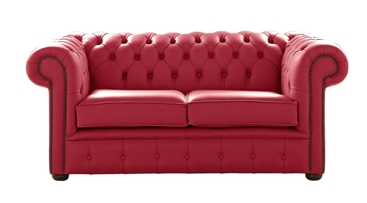 Product photograph of Chesterfield 2 Seater Shelly Velvet Red Leather Sofa Settee Bespoke In Classic Style from Chesterfield Sofas