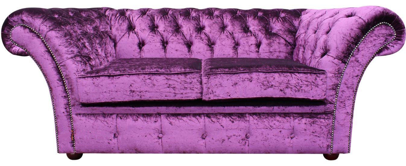 Product photograph of Chesterfield 2 Seater Sofa Settee Boutique Cursh Purple Velvet Fabric In Balmoral Style from Chesterfield Sofas.