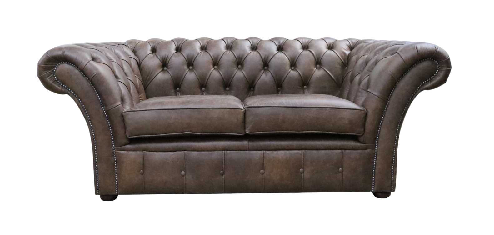 Product photograph of Chesterfield 2 Seater Sofa Settee Cracked Wax Tobacco Leather In Balmoral Style from Chesterfield Sofas