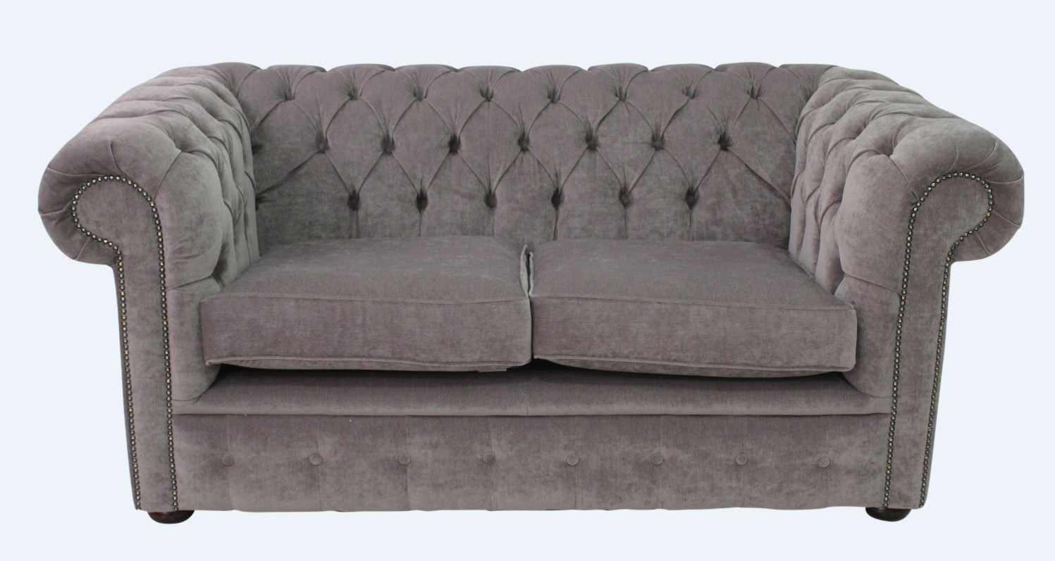 Product photograph of Chesterfield 2 Seater Sofa Settee Pimlico Grey Real Fabric In Classic Style from Chesterfield Sofas