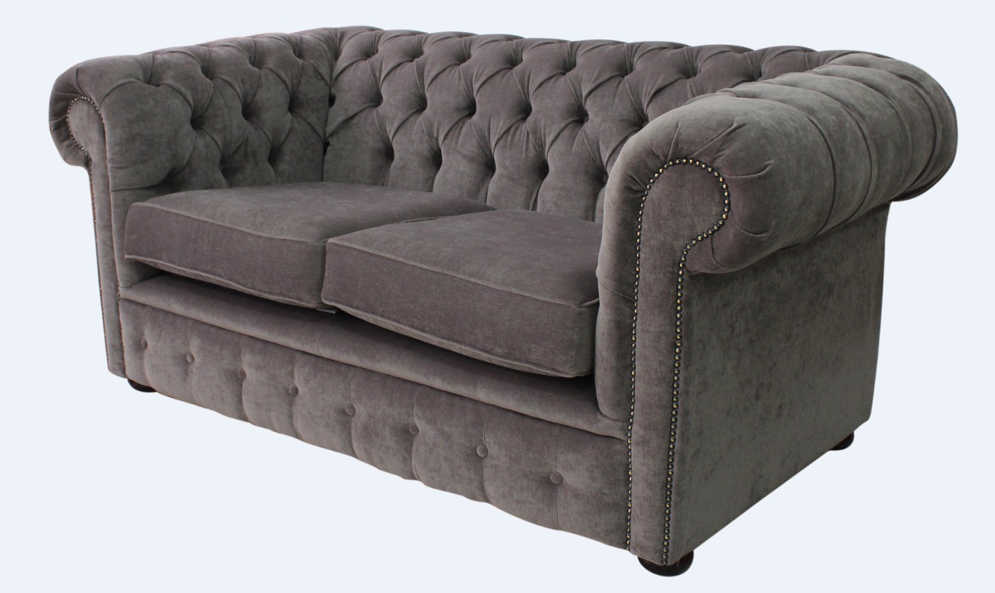 Product photograph of Chesterfield 2 Seater Sofa Settee Pimlico Grey Real Fabric In Classic Style from Chesterfield Sofas.