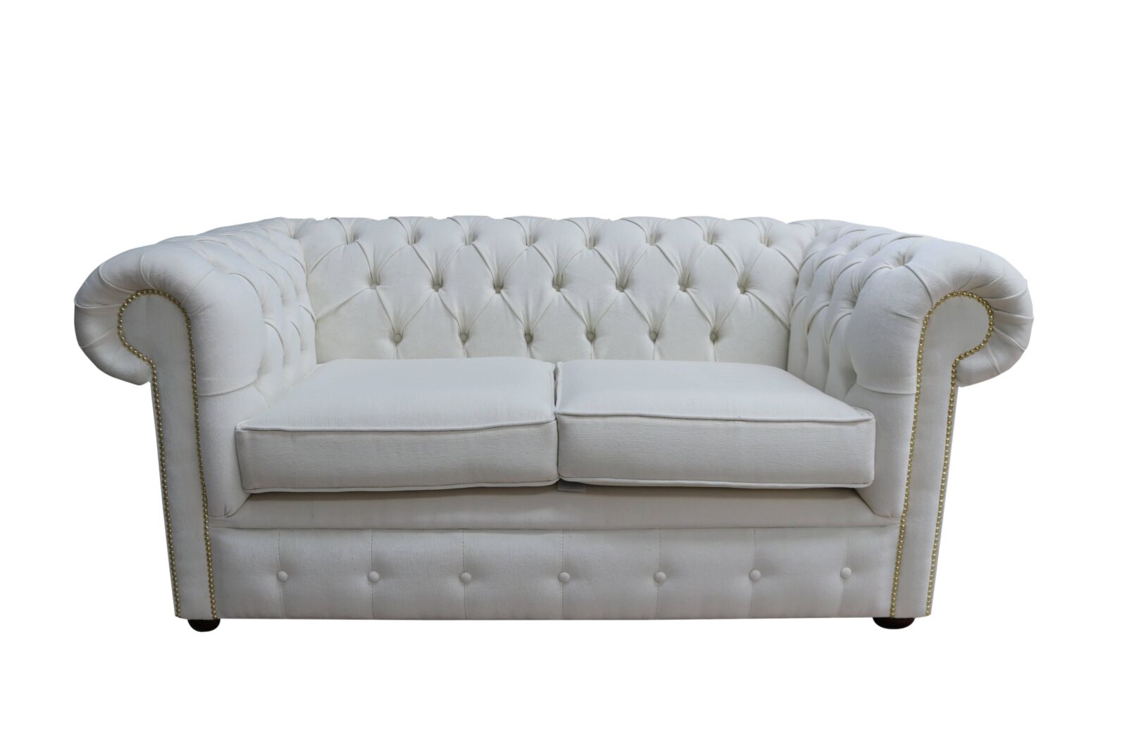 Product photograph of Chesterfield 2 Seater Sofa Settee Pimlico Oyster Real Fabric In Classic Style from Chesterfield Sofas
