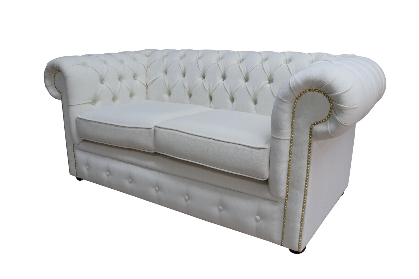 Product photograph of Chesterfield 2 Seater Sofa Settee Pimlico Oyster Real Fabric In Classic Style from Chesterfield Sofas.