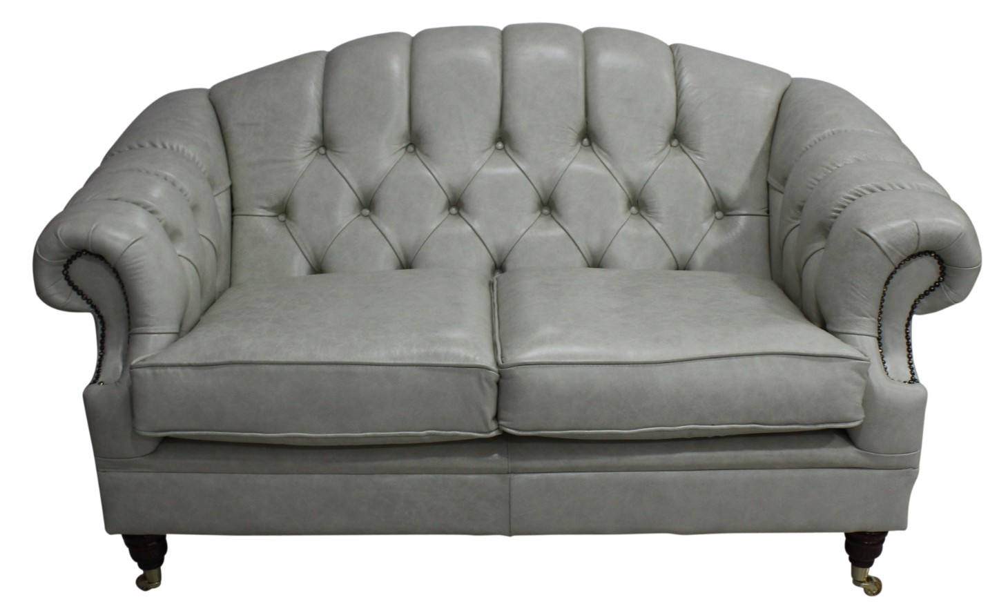 Product photograph of Chesterfield 2 Seater Stella Ice Leather Sofa Settee Bespoke In Victoria Style from Chesterfield Sofas