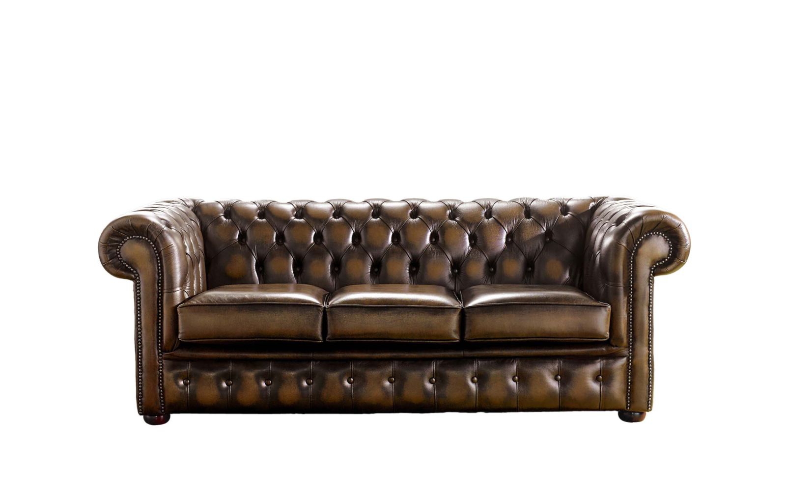 Product photograph of Chesterfield 3 Seater Antique Autumn Tan Leather Sofa Bespoke In Classic Style from Chesterfield Sofas