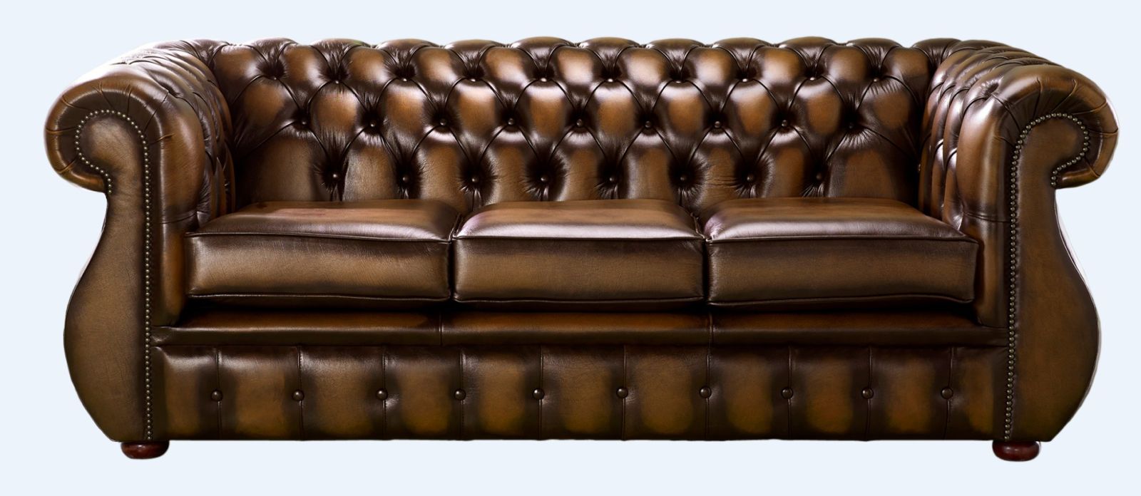 Product photograph of Chesterfield 3 Seater Antique Autumn Tan Leather Sofa Bespoke In Kimberley Style from Chesterfield Sofas