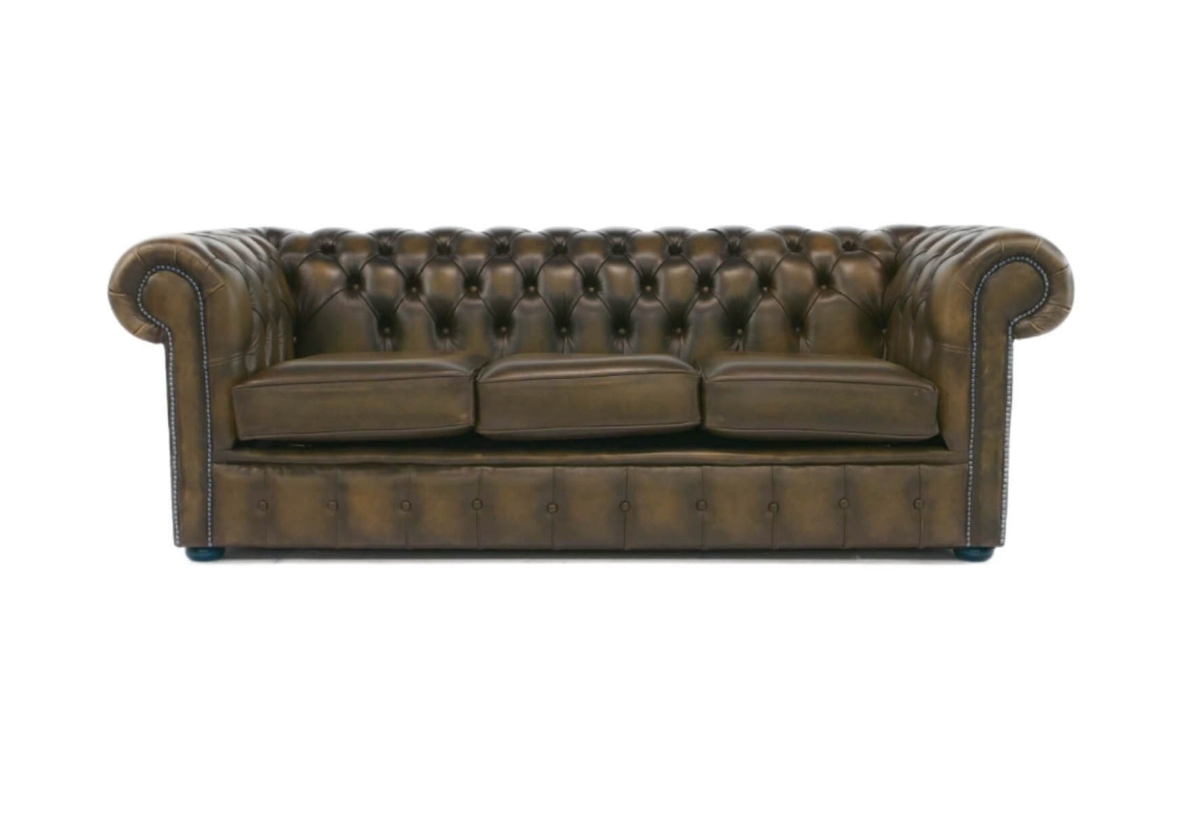 Product photograph of Chesterfield 3 Seater Antique Brown Real Leather Sofa Bespoke In Classic Style from Chesterfield Sofas.