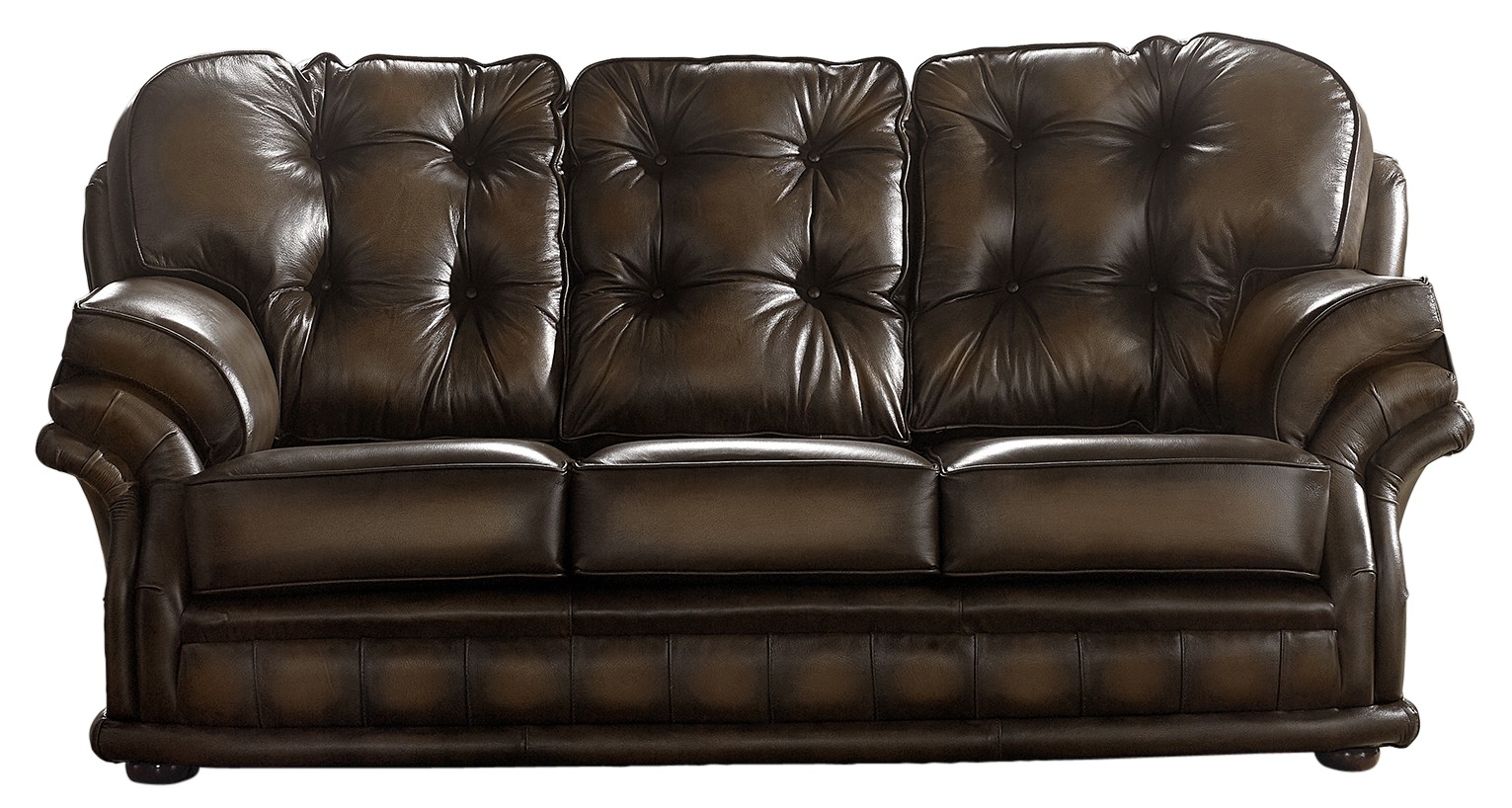 Product photograph of Chesterfield 3 Seater Antique Brown Leather Sofa Bespoke In Knightsbr Idge Style from Chesterfield Sofas