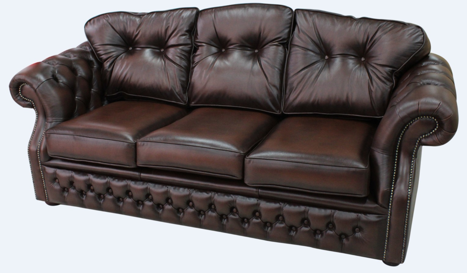 Product photograph of Chesterfield 3 Seater Antique Brown Leather Sofa Settee In Era Style from Chesterfield Sofas.