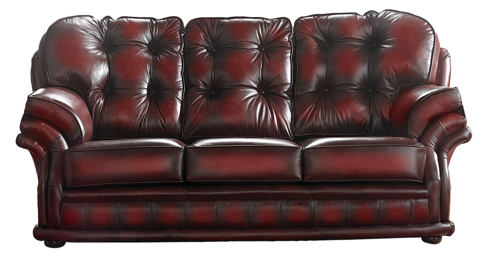 Product photograph of Chesterfield 3 Seater Antique Oxblood Red Leather Sofa Bespoke In Knightsbr Idge Style from Chesterfield Sofas