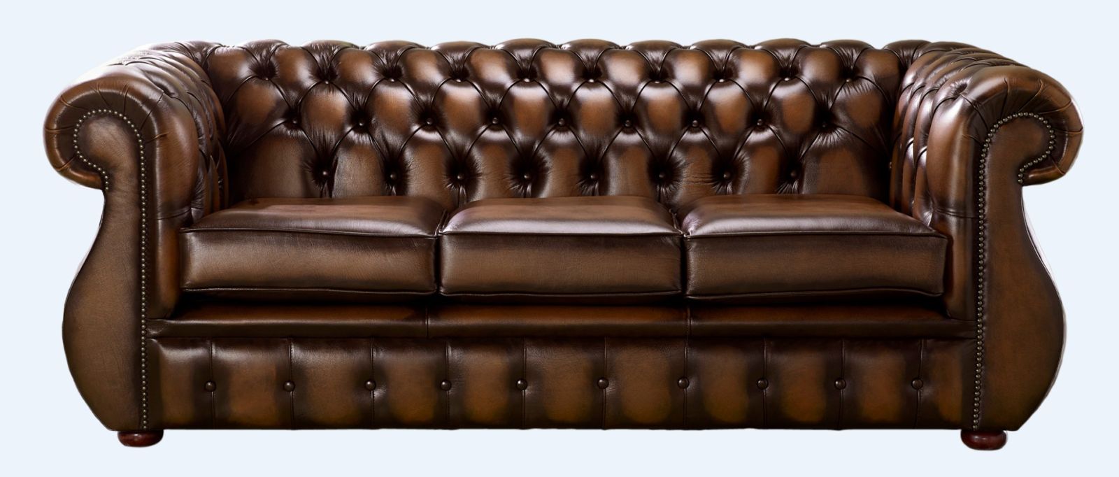 Product photograph of Chesterfield 3 Seater Antique Tan Real Leather Sofa Bespoke In Kimberley Style from Chesterfield Sofas