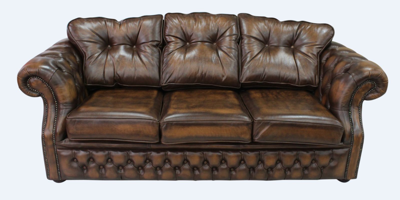 Product photograph of Chesterfield 3 Seater Sofa Settee Antique Tan Leather In Era Style from Chesterfield Sofas