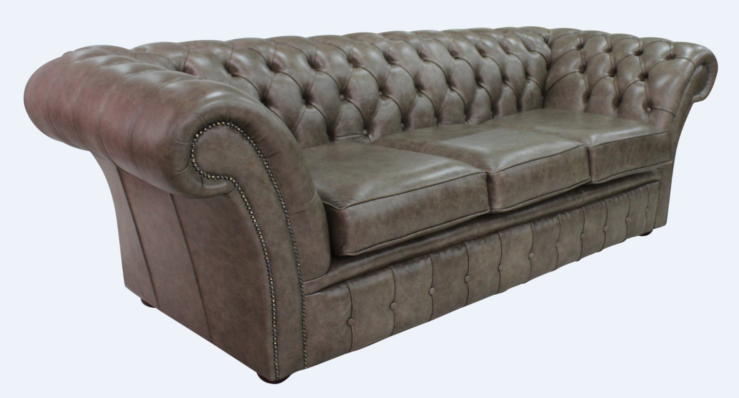 Product photograph of Chesterfield 3 Seater Bronx High Plains Leather Sofa Settee In Balmoral Style from Chesterfield Sofas.