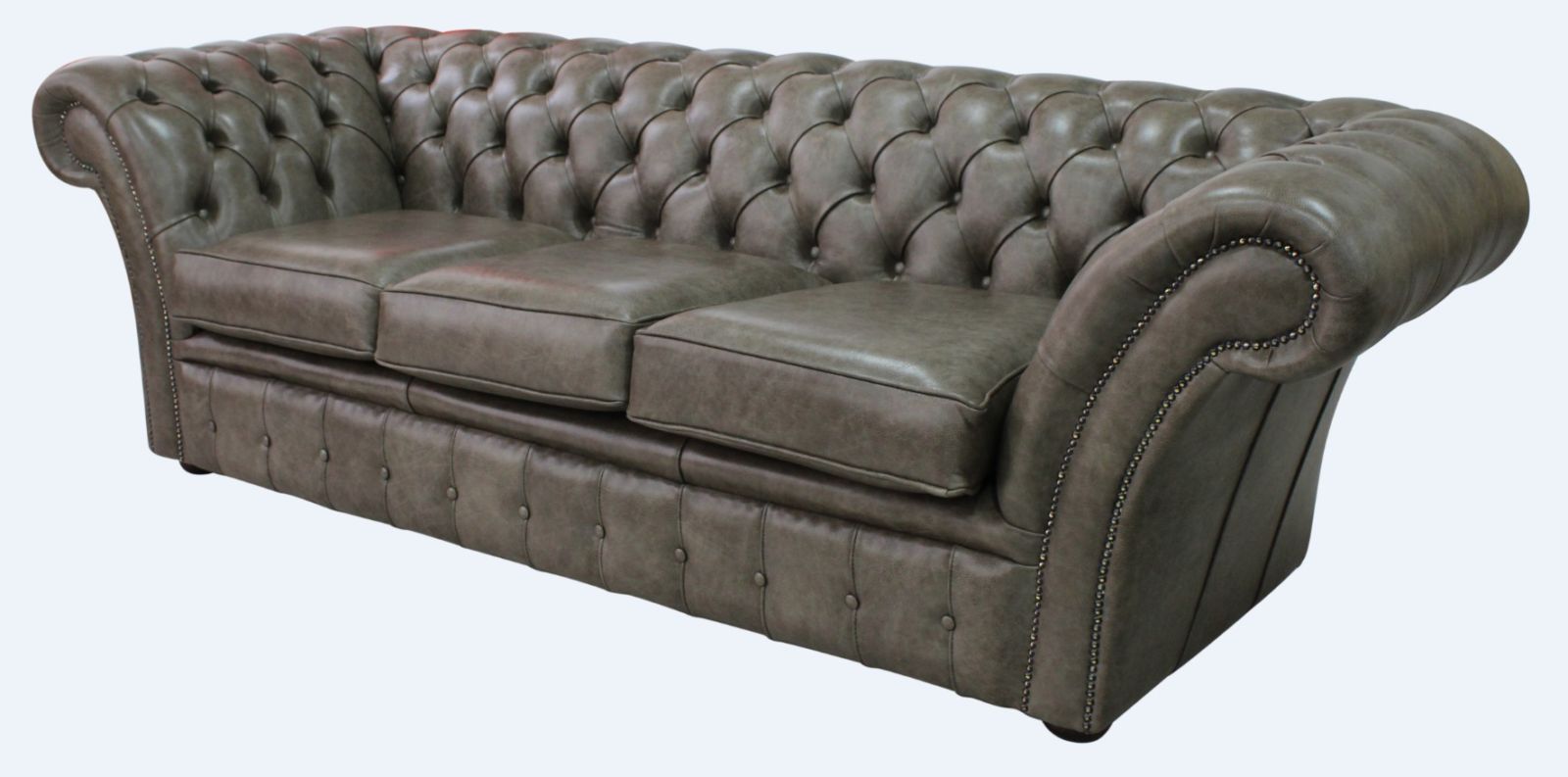 Product photograph of Chesterfield 3 Seater Bronx High Plains Leather Sofa Settee In Balmoral Style from Chesterfield Sofas.