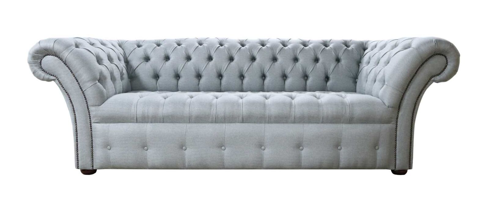 Product photograph of Chesterfield 3 Seater Buttoned Seat Sofa Settee Tweed Lime Fabric In Balmoral Style from Chesterfield Sofas
