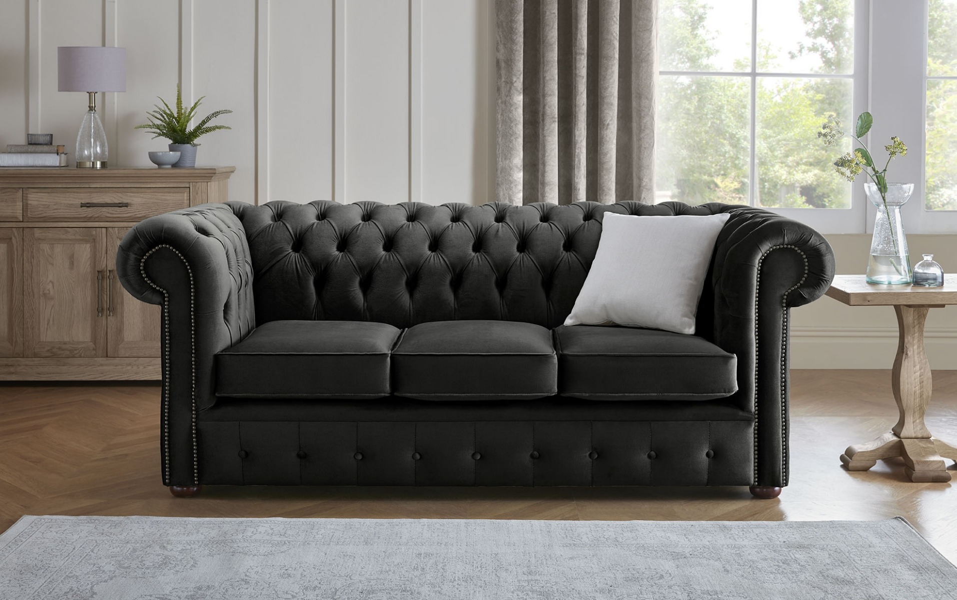 Product photograph of Chesterfield 3 Seater Fabric Malta Cosmic 06 Sofa from Chesterfield Sofas