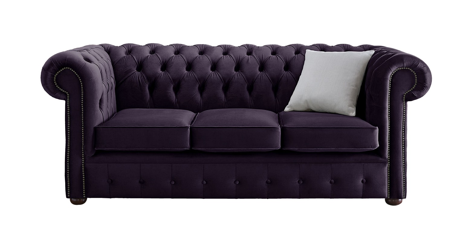 Product photograph of Chesterfield 3 Seater Malta Amethyst Purple Velvet Fabric Sofa In Classic Style from Chesterfield Sofas