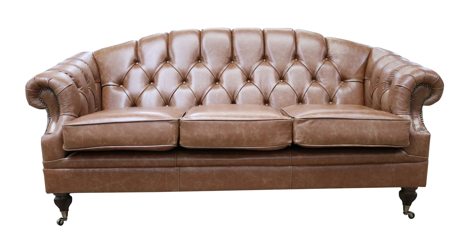 Product photograph of Chesterfield 3 Seater New England Saddle Leather Sofa Settee In Victoria Style from Chesterfield Sofas