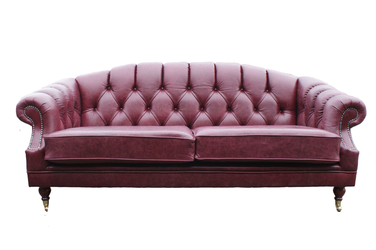 Product photograph of Chesterfield 3 Seater Old English Burgandy Leather Sofa Settee Bespoke In Victoria Style from Chesterfield Sofas.
