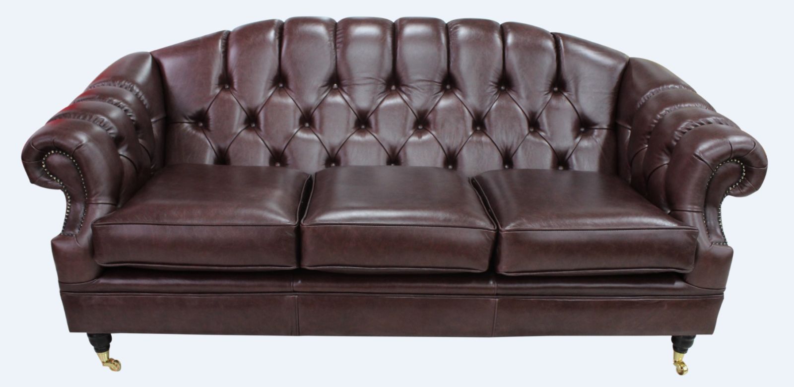 Product photograph of Chesterfield 3 Seater Old English Dark Brown Leather Sofa Settee Bespoke In Victoria Style from Chesterfield Sofas