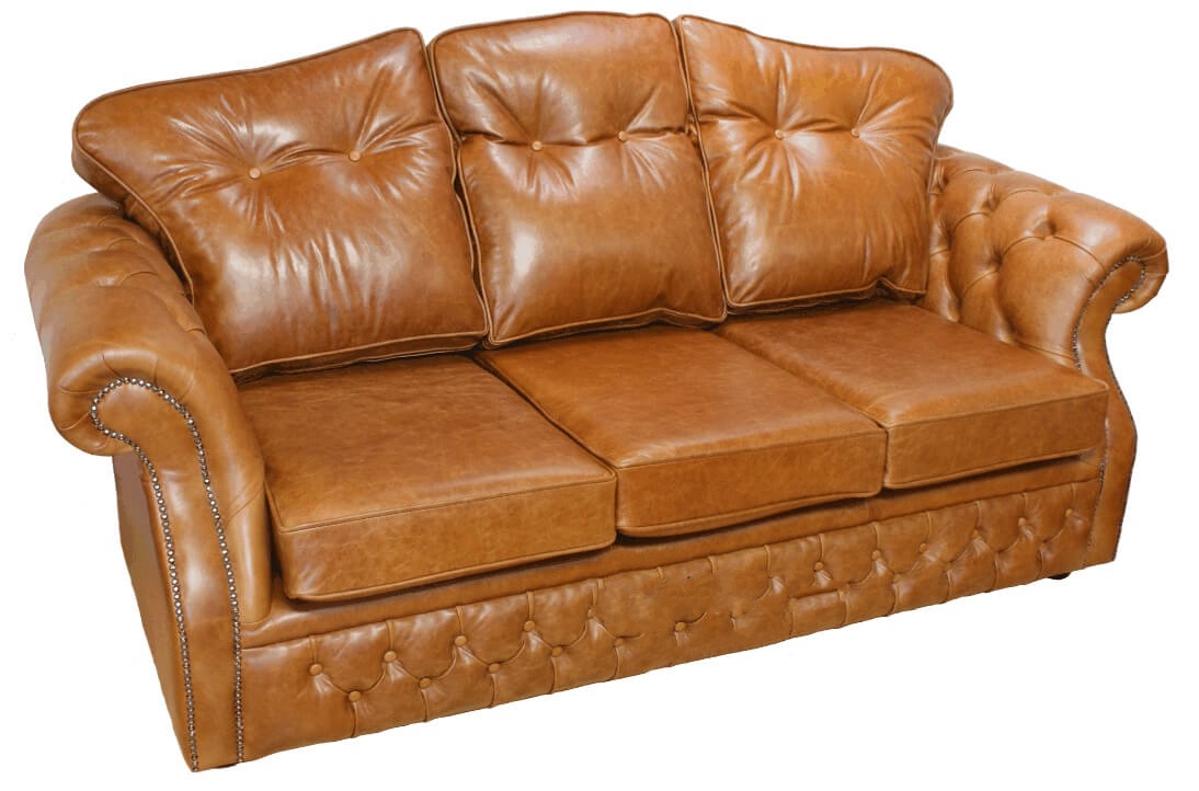 Product photograph of Chesterfield 3 Seater Old English Tan Leather Sofa Settee Bespoke In Era Style from Chesterfield Sofas.