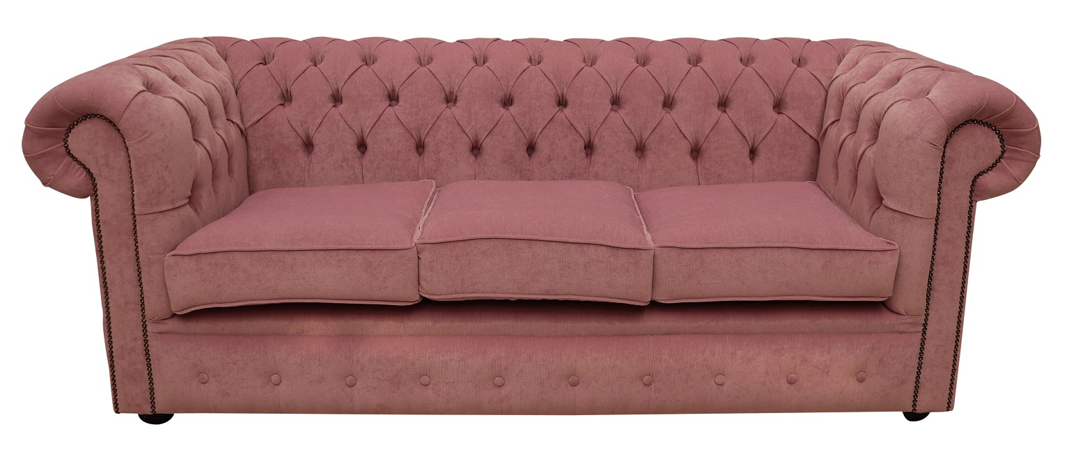 Product photograph of Chesterfield 3 Seater Pimlico Lilac Fabric Sofa Settee Bespoke In Classic Style from Chesterfield Sofas