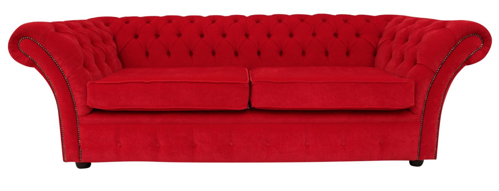 Product photograph of Chesterfield 3 Seater Pimlico Rouge Red Fabric Sofa Bespoke In Balmoral Style from Chesterfield Sofas.