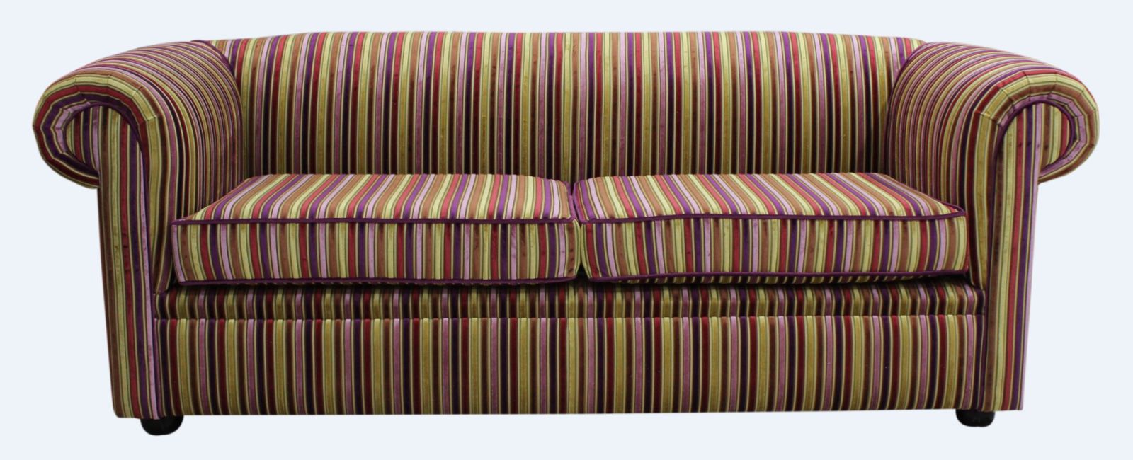Product photograph of Chesterfield 3 Seater Riga 08 Thin Stripe Velvet Fabric Sofa In 2 Cushions Style from Chesterfield Sofas