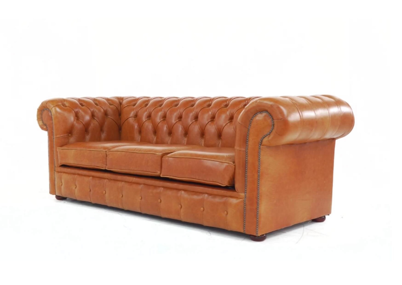 Product photograph of Chesterfield 3 Seater Sofa Old English Saddle Real Leather In Classic Style from Chesterfield Sofas.