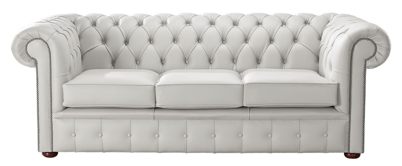 Product photograph of Chesterfield 3 Seater Shelly Almond Leather Sofa Bespoke In Classic Style from Chesterfield Sofas