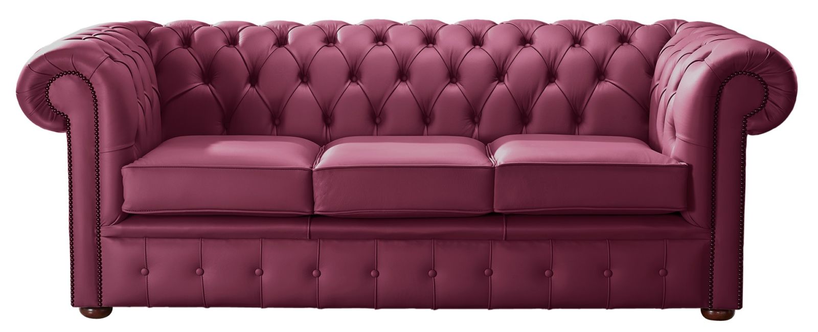 Product photograph of Chesterfield 3 Seater Shelly Anemone Leather Sofa Bespoke In Classic Style from Chesterfield Sofas