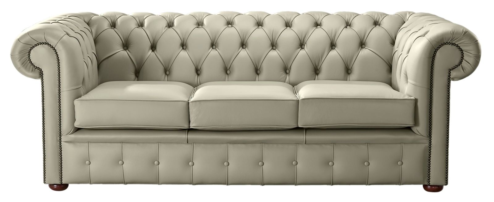Product photograph of Chesterfield 3 Seater Shelly Ash Leather Sofa Bespoke In Classic Style from Chesterfield Sofas