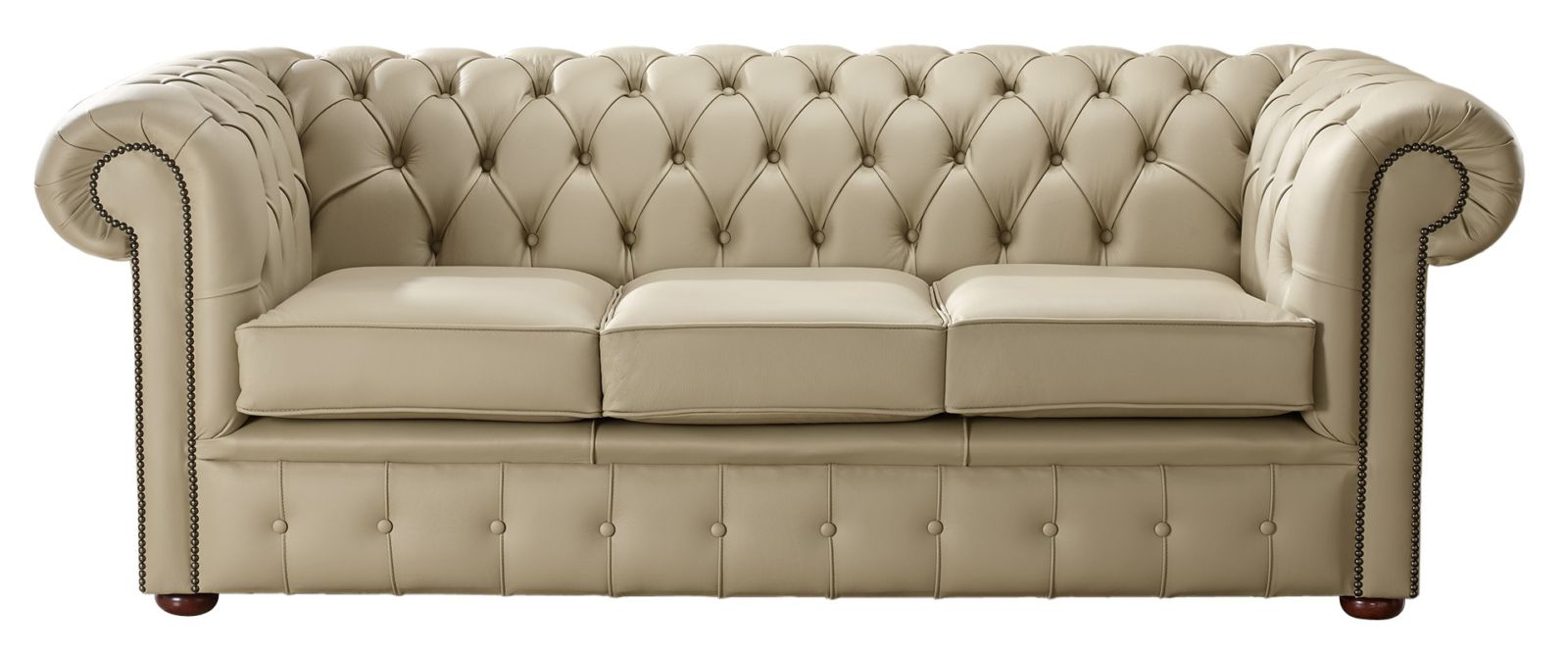 Product photograph of Chesterfield 3 Seater Shelly Basket Leather Sofa Bespoke In Classic Style from Chesterfield Sofas