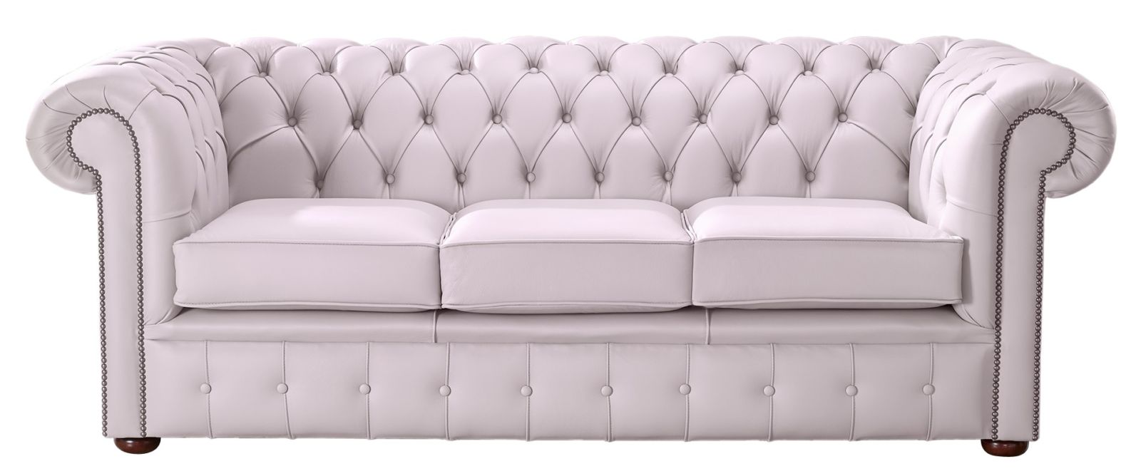 Product photograph of Chesterfield 3 Seater Shelly Blossom Leather Sofa Bespoke In Classic Style from Chesterfield Sofas