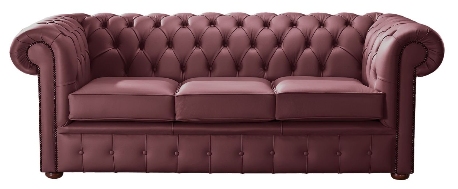 Product photograph of Chesterfield 3 Seater Shelly Burgandy Leather Sofa Bespoke In Classic Style from Chesterfield Sofas