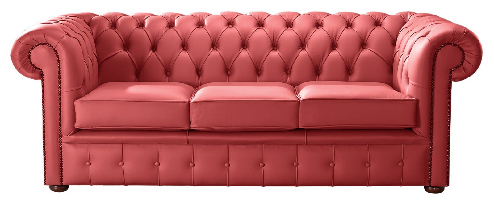 Product photograph of Chesterfield 3 Seater Shelly Crimson Leather Sofa Bespoke In Classic Style from Chesterfield Sofas