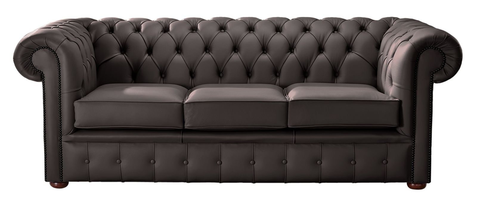 Product photograph of Chesterfield 3 Seater Shelly Dark Chocolate Leather Sofa Bespoke In Classic Style from Chesterfield Sofas