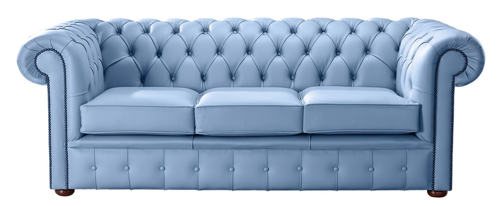 Product photograph of Chesterfield 3 Seater Shelly Haze Leather Sofa Bespoke In Classic Style from Chesterfield Sofas