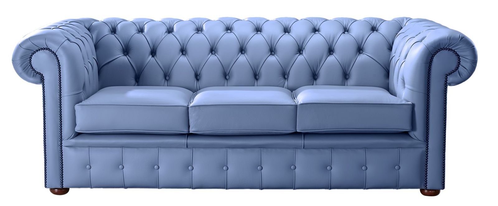 Product photograph of Chesterfield 3 Seater Shelly Iceblast Leather Sofa Bespoke In Classic Style from Chesterfield Sofas