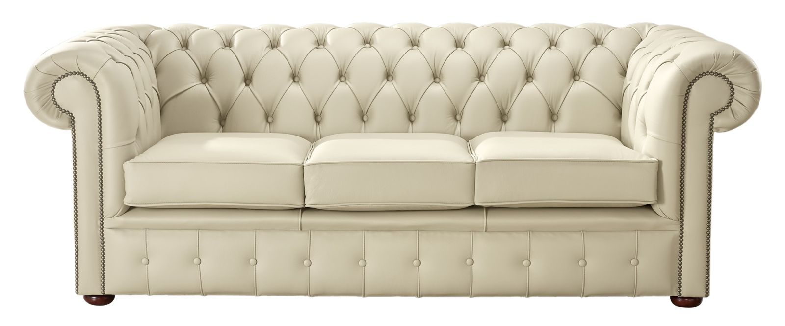 Product photograph of Chesterfield 3 Seater Shelly Panna Leather Sofa Bespoke In Classic Style from Chesterfield Sofas