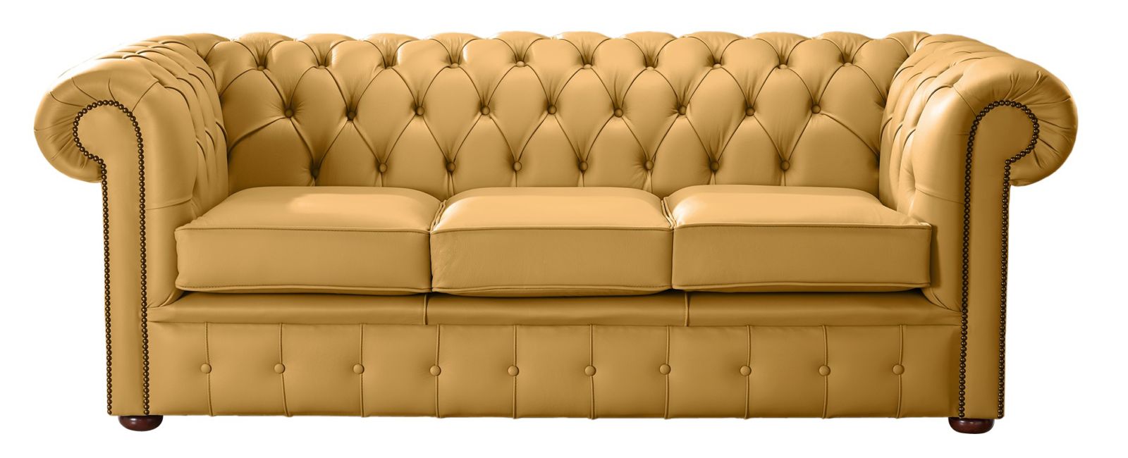 Product photograph of Chesterfield 3 Seater Shelly Parchment Leather Sofa Bespoke In Classic Style from Chesterfield Sofas