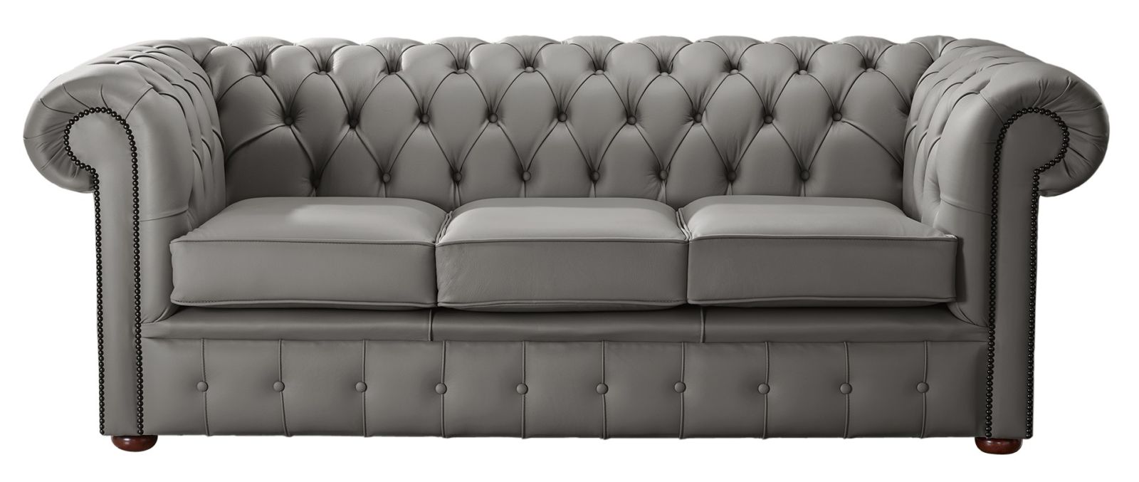 Product photograph of Chesterfield 3 Seater Shelly Silver Birch Leather Sofa Bespoke In Classic Style from Chesterfield Sofas