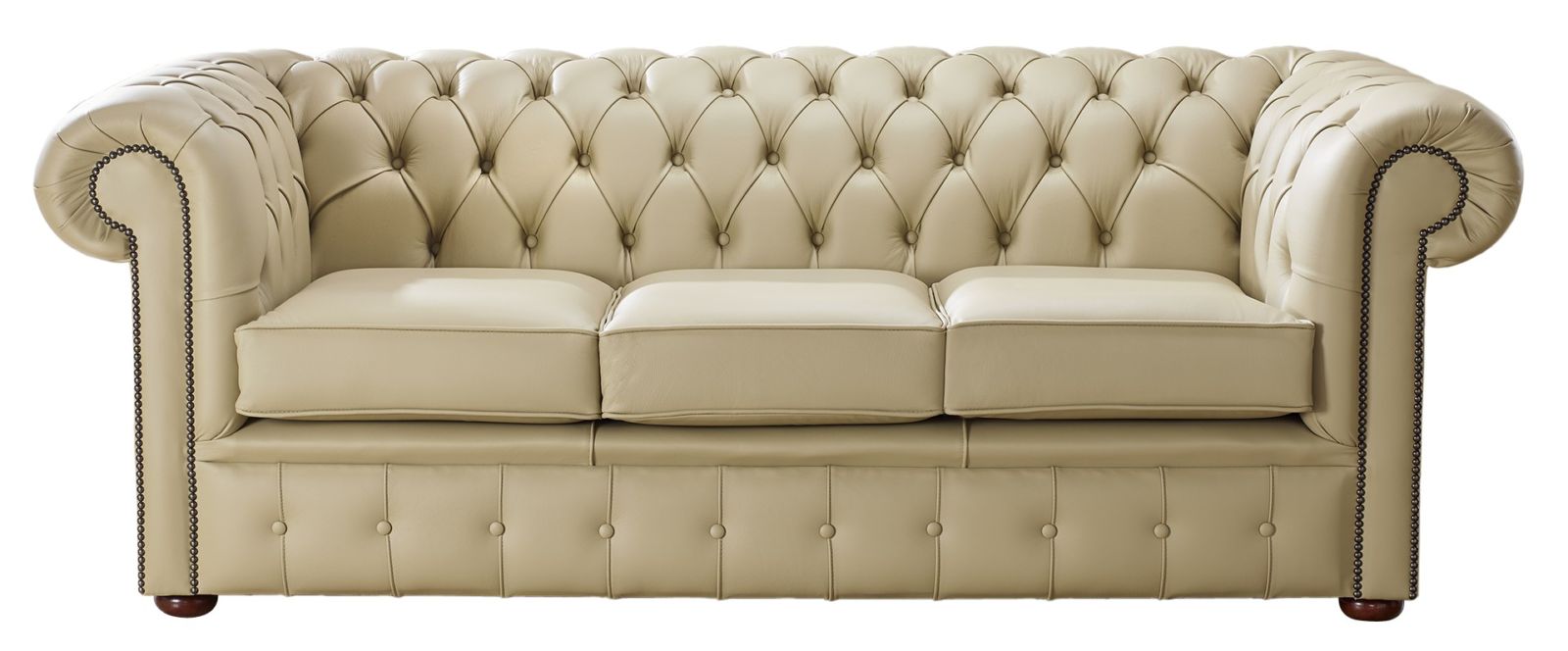 Product photograph of Chesterfield 3 Seater Shelly Somerset Stone Leather Sofa Bespoke In Classic Style from Chesterfield Sofas