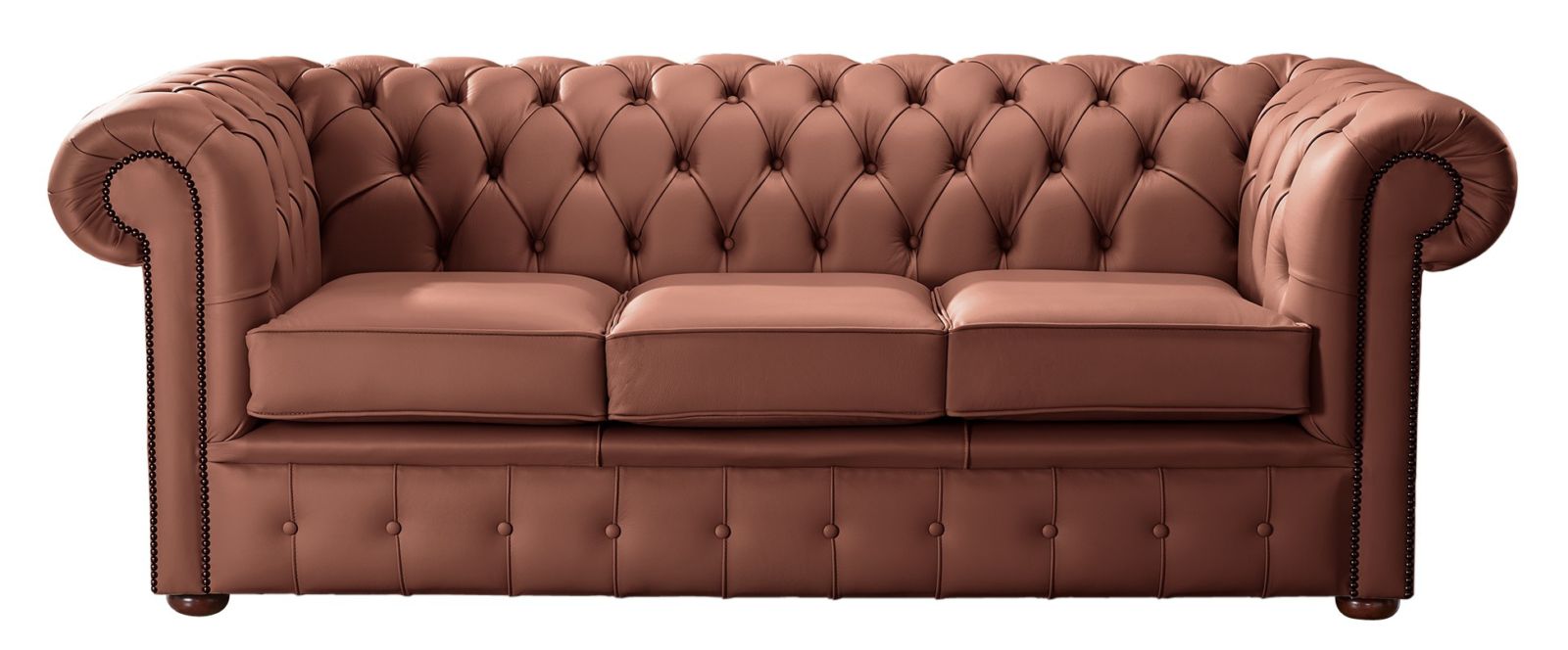 Product photograph of Chesterfield 3 Seater Shelly Spice Leather Sofa Bespoke In Classic Style from Chesterfield Sofas