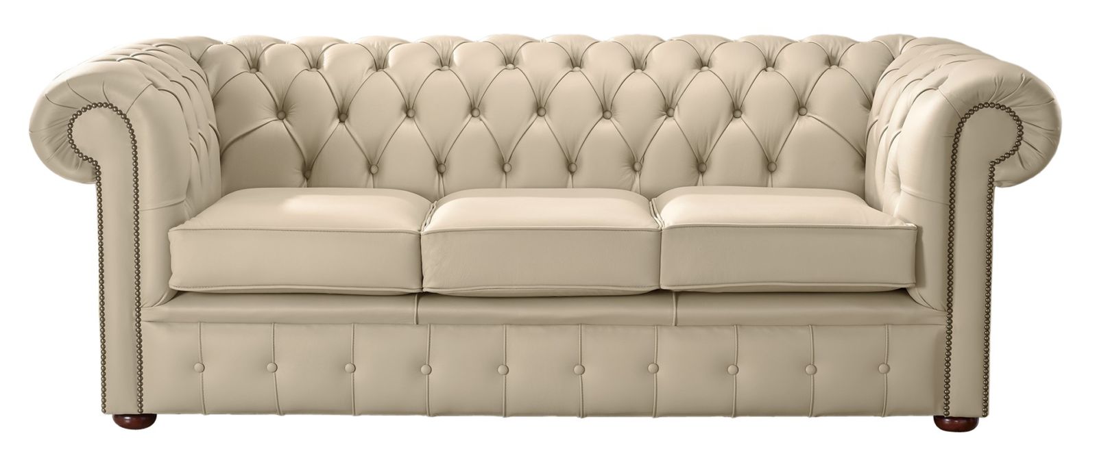 Product photograph of Chesterfield 3 Seater Shelly Stone Leather Sofa Bespoke In Classic Style from Chesterfield Sofas
