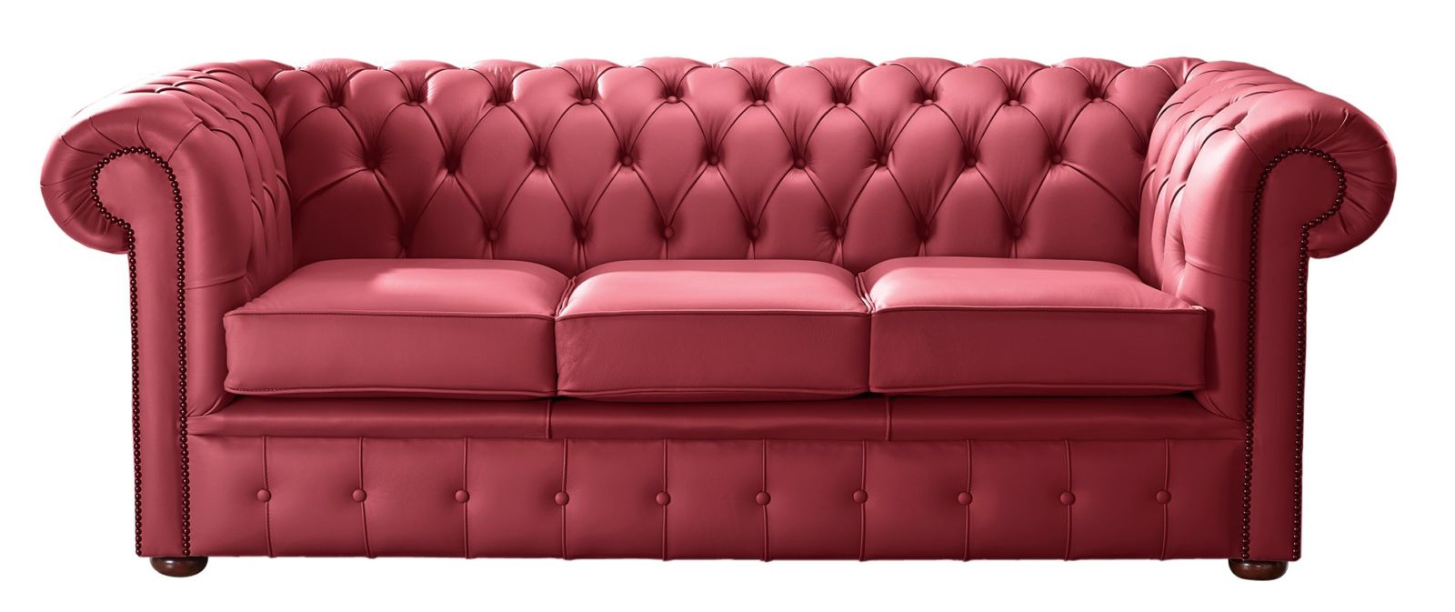 Product photograph of Chesterfield 3 Seater Shelly Velvet Red Leather Sofa Bespoke In Classic Style from Chesterfield Sofas