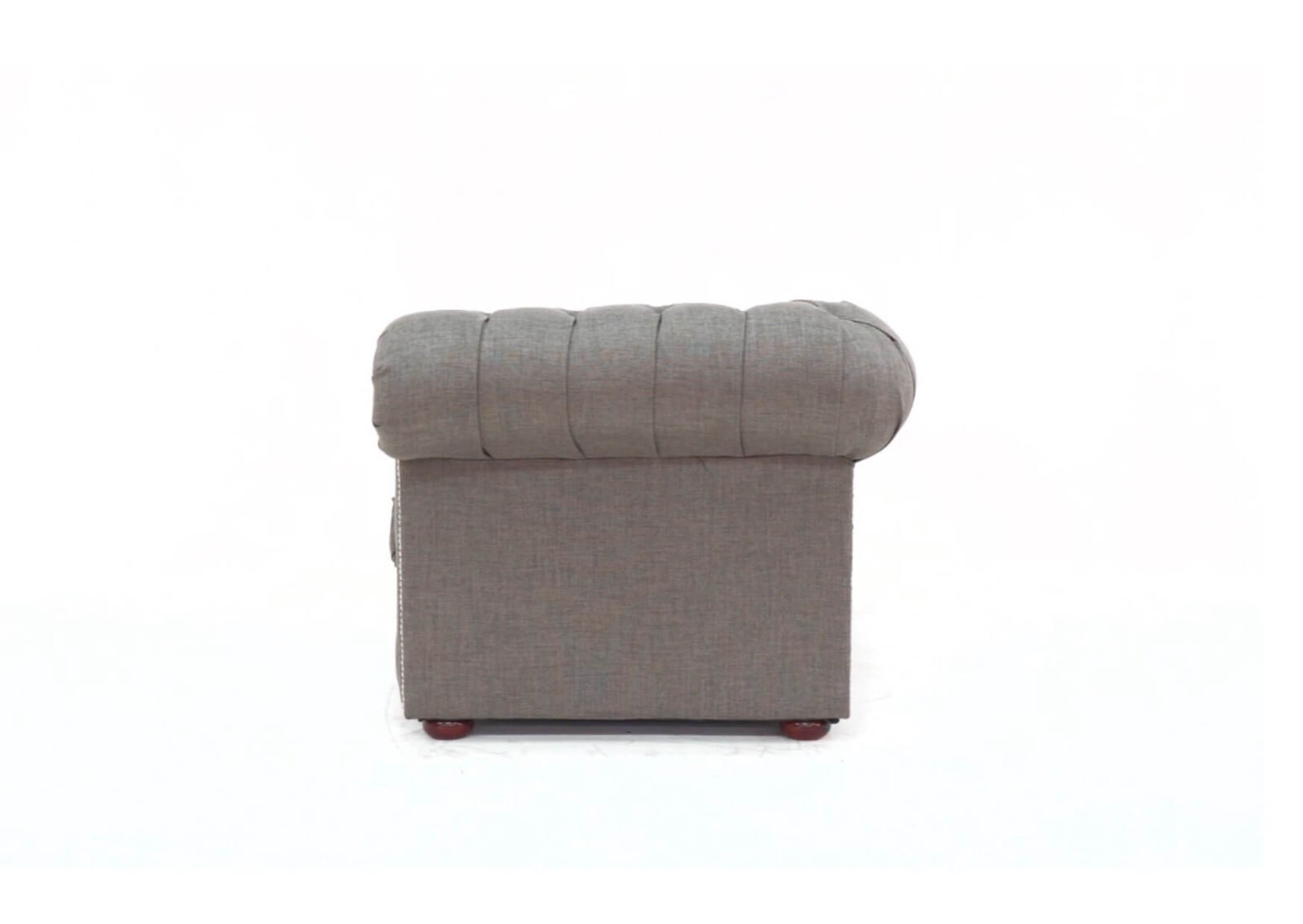 Product photograph of Chesterfield 3 Seater Sofa Charles Charcoal Grey Linen Fabric In Classic Style from Chesterfield Sofas.