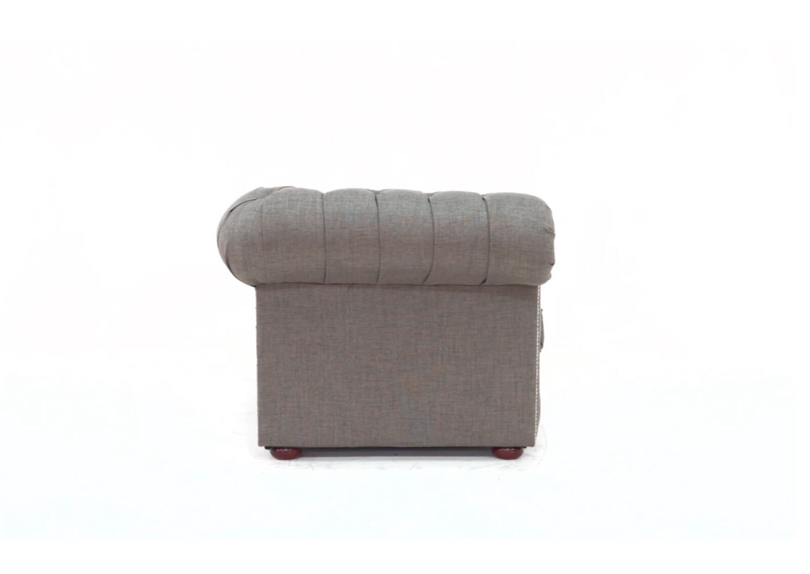 Product photograph of Chesterfield 3 Seater Sofa Charles Charcoal Grey Linen Fabric In Classic Style from Chesterfield Sofas.