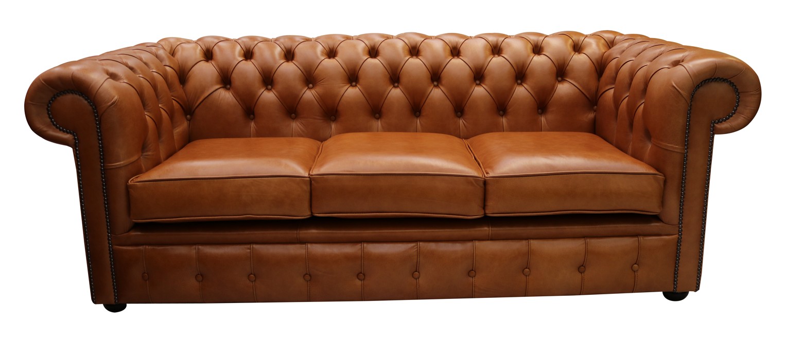 Product photograph of Chesterfield 3 Seater Sofa Old English Saddle Real Leather In Classic Style from Chesterfield Sofas